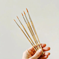 "Watercolor Paintbrush" Set of Five Wood Brushes by Emily Lex Studio