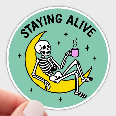 "Staying Alive" Sticker by Yarnival