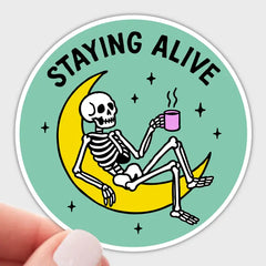 "Staying Alive" Sticker by Yarnival