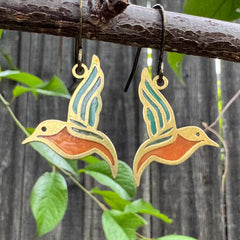 Stained Glass Resin Earrings by Wild Lupine Folkcraft