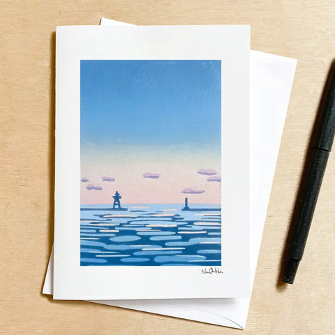"The Harbor" Greeting Card by Nan Onkka
