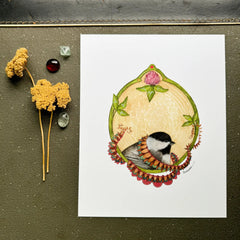 Flight Crew: "Chickadee of Clover" Print by Polanshek of the Hills