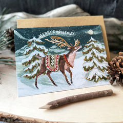 Reindeer Christmas Holiday Cards - Boxed Card Set by Canyon and Cove
