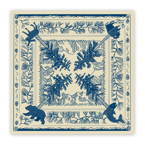 Northwoods Bandana - by Corvidae Drawings & Design