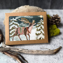 Reindeer Christmas Holiday Cards - Boxed Card Set by Canyon and Cove
