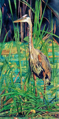 Stance: Great Blue Heron " Stand Firm " Print by Chris Dillon Watercolor