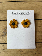"Sunflower Stud" Earrings by Creative Clay by K