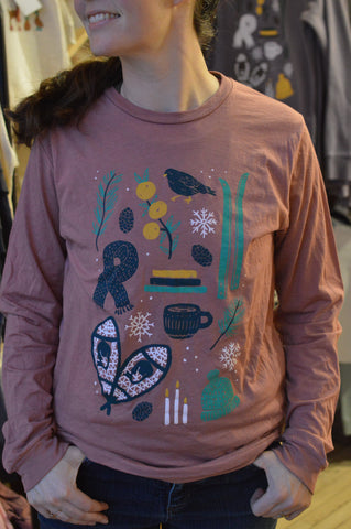 "Winter Collage" Adult Long Sleeve T-Shirt by North & Shore