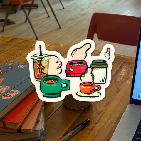 "Coffee Lineup" Sticker by Everyday Antonia Mae