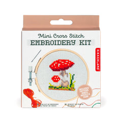 "Mushroom" Mini Cross Stitch Embroidery Kit by Huckleberry by Kirkkerland