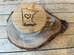 "Glass Mug with Engraved Lid" 2nd Edition by Handmade by Hammero