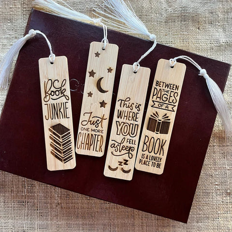 "Wooden Engraved Bookmarks - Gift for Book Lovers" Bamboo by Handmade by Hammero