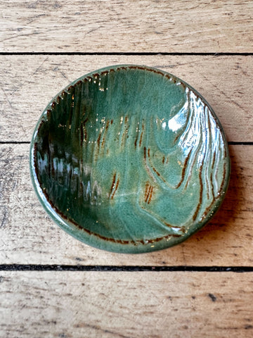 "Green Wood Grain" Trinket Dish by Alabaster North Ceramics