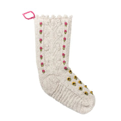 Nordic Charm Design Wool Knit Christmas Stocking