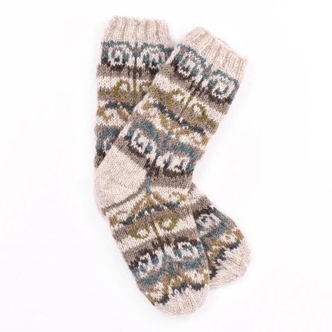 Natalia Design Wool Knit Womens Socks