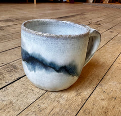 Cassidy Lynne Rude Pottery - White with Dark Wave Mug