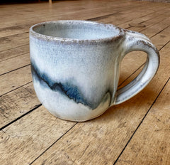 Cassidy Lynne Rude Pottery - White with Dark Wave Mug