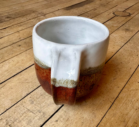 Cassidy Lynne Rude Pottery - White and Rusty Copper Mug