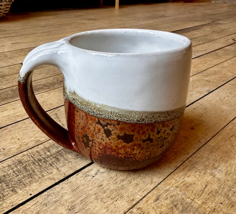 Cassidy Lynne Rude Pottery - White and Rusty Copper Mug