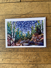 "Bath Time" Black Bears Swimming Card by Aaron Kloss