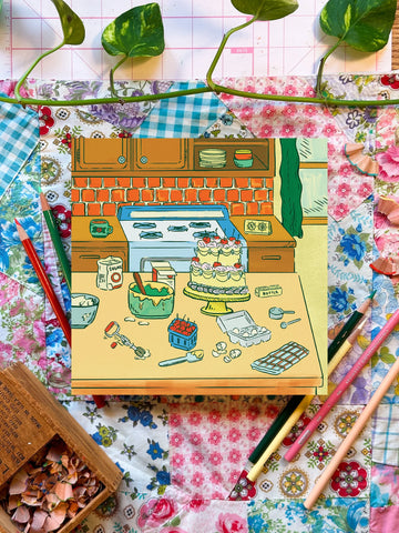 Cake Baking!  Print by Everyday Antonia Mae