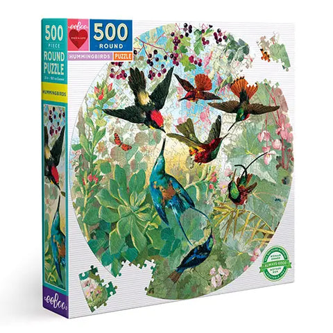 “Hummingbird” 500 Piece Round Puzzle by Eeboo