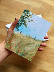 "Buttercups & Hawkweed" Greeting Card by Katie Bromme Watercolor