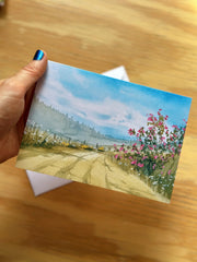 "Rambling Roses' Greeting Card by Katie Bromme Watercolor