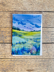 "Goodnight, Lupines" Greeting Card by Katie Bromme Watercolor
