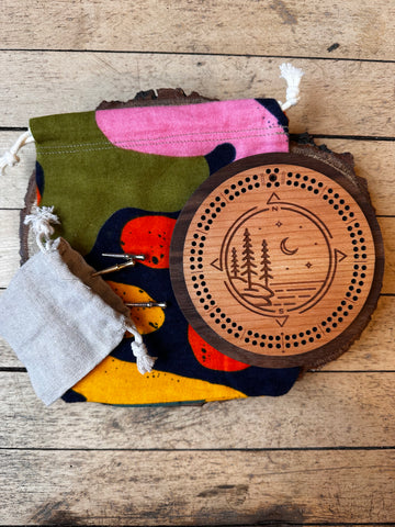 N&S Logo Circle Cribbage Board