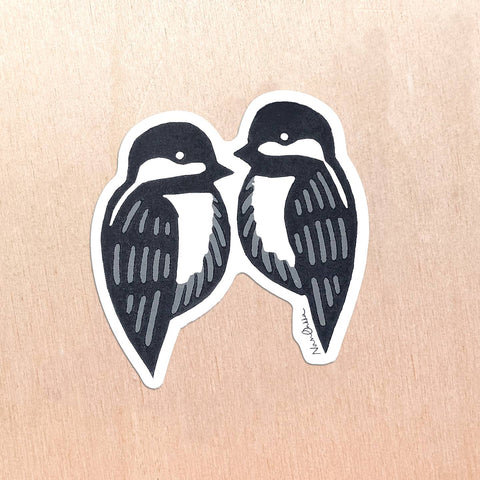 "Chickadee" Diecut Sticker by Nan Onkka