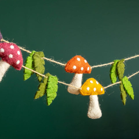 Mushroom Felt Garland by The Winding Road