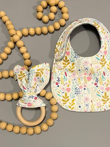 “Wildflower on White” Bib by Port & Starbird