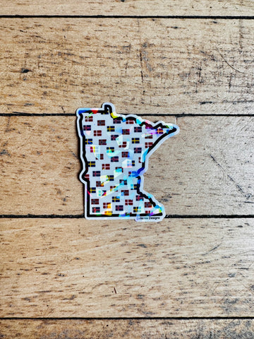 Iridescent Scandinavia Minnesota Sticker by Dälarnia Designs