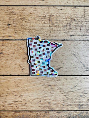 Iridescent Scandinavia Minnesota Sticker by Dälarnia Designs
