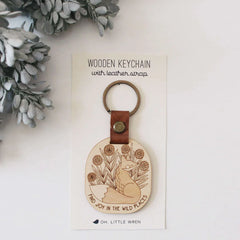 Fox Wooden Keychain