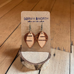Two Tone Birch Bark & Bronze Earrings