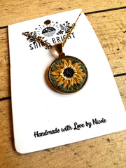 "Sunflower" Sculpted Clay Necklaces by Shine Bright by Nicole