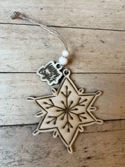 ”Star Ornament - Merry + Bright” - Handmade by Hammero
