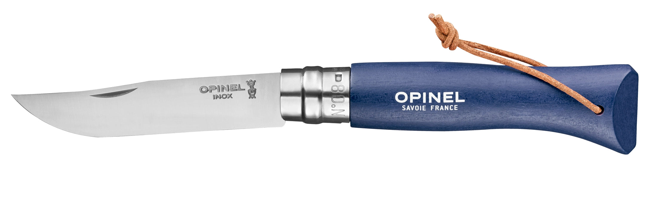 "No. 08 Colorama Stainless Folding Knife with Lanyard" by Opinel