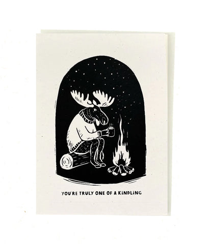 "You're Truly One of a Kindling" Moose Campfire Card by Schaefer Design Co.