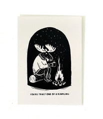 "You're Truly One of a Kindling" Moose Campfire Card by Schaefer Design Co.