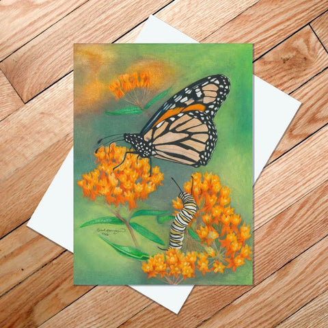 "Monarch on Butterflyweed" Card by Rachael Koppendrayer Art
