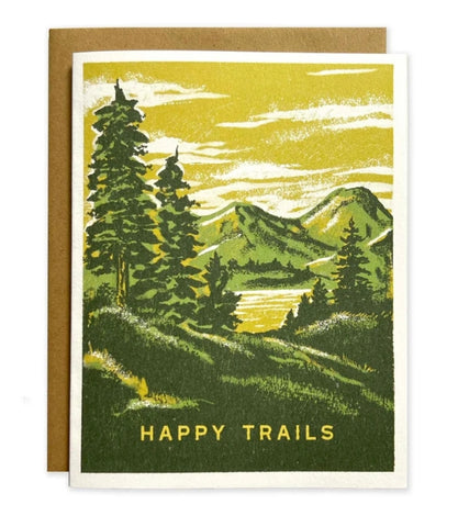 "Happy Trails Mountain View Greeting Card" by The Wild Wander
