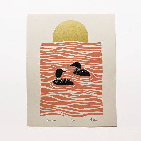 "Sunset Swim" Print by Schaefer Design Co