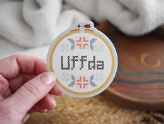 "Uffda" Embroidery Ring Sticker- Wild North Co.