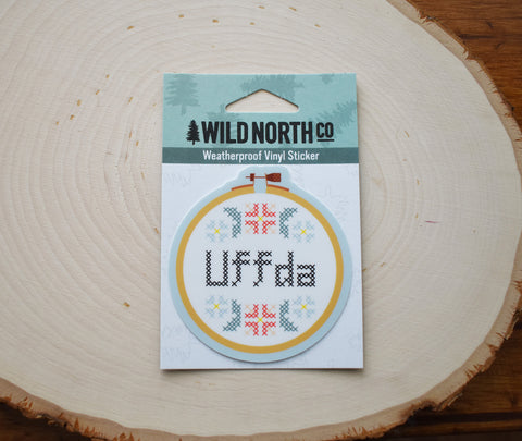 "Uffda" Embroidery Ring Sticker- Wild North Co.