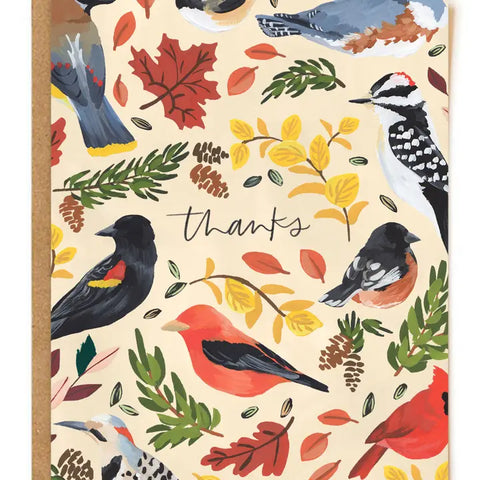 "Thanks" Bird Greeting Card by 1Canoe2
