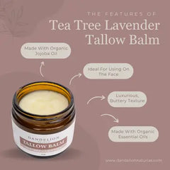 "Tea Tree + Lavendar" Tallow Balm Jar by Dandelion Naturals