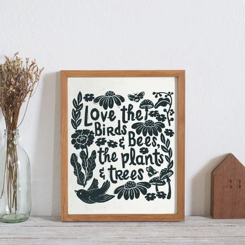 "Love Birds, Bees, Plants & Trees" Print by Fox & Fables